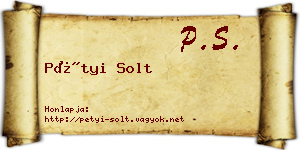 Pétyi Solt névjegykártya